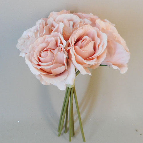 Artificial Roses Bunch Blush Pink 26cm R953 M1